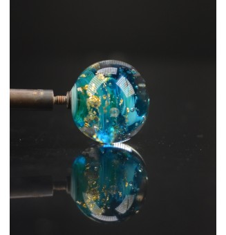 Perle à visser bleu et or pour collier ou tout support m2.5 (support non fourni)