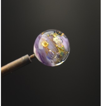 Perle à visser violet et or pour collier ou tout support m2.5 (support non fourni)