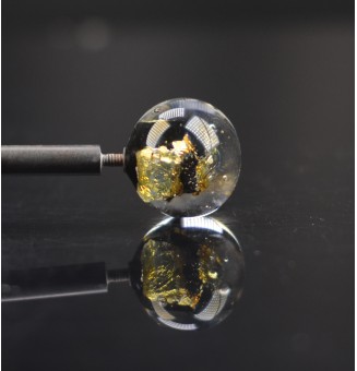 Perle à visser NOIR et or pour collier ou tout support m2.5 (support non fourni)