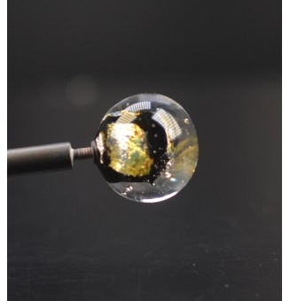 Perle à visser NOIR et or pour collier ou tout support m2.5 (support non fourni)