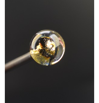 Perle à visser NOIR et or pour collier ou tout support m2.5 (support non fourni)