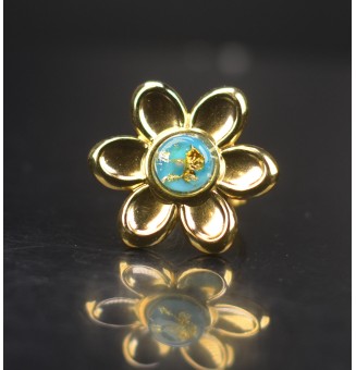 Bague fleur dorée –...