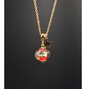 Collier court doré avec...