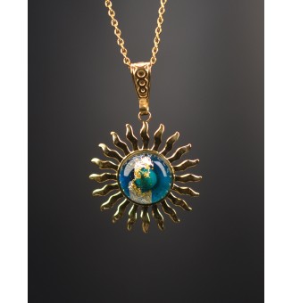 Collier Soleil "BLEU VERT...