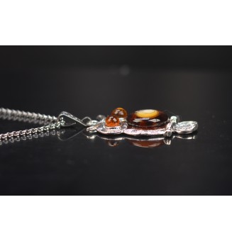 collier hibou 45+ 3 cm "dégradé ambré" perles de verre filé au chalumeau