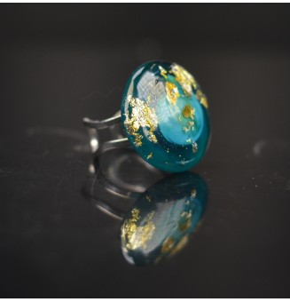 cabochon artisanal en verre pour bague ou collier interchangeable en verre  (sans le support )