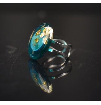 cabochon artisanal en verre pour bague ou collier interchangeable en verre  (sans le support )
