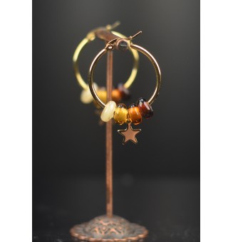 Créoles dorées en perles de...