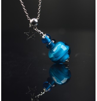 Collier "bleu" en Perles de...
