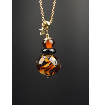 Collier long doré & perle...