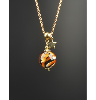 Collier court “LEOPARD” en...