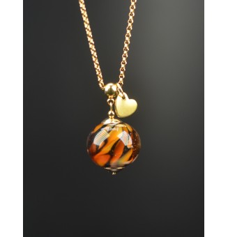 Collier long doré & perle...