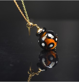 Collier long doré & perle...