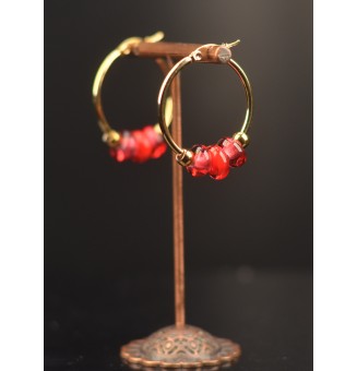 Créoles dorées en perles de...