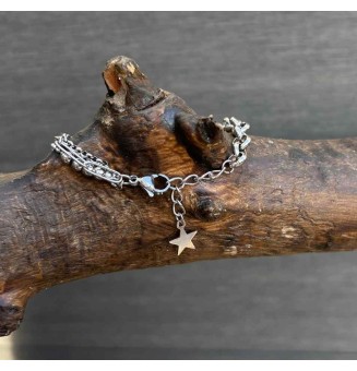 Bracelet multi-rangs multicolore en acier inoxydable avec perle de verre filé unique – Liloo Créations