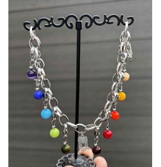 Bracelet Charms en Verre Filé – Éclat Multicolore et Modularité