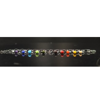 Bracelet Charms en Verre Filé – Éclat Multicolore et Modularité