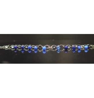 Bracelet Charms en Verre Filé – Éclat bleuté et Modularité