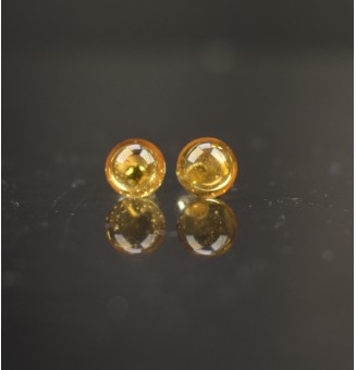 puces d'oreilles Gros diametre, jaune  translucide 9 mm Acier Inoxydable en verre