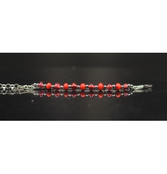Bracelet multi-rangs en acier inoxydable et perles de verre filé – Modèle Unique