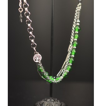 Bracelet multi-rangs en acier inoxydable et perles de verre filé – Modèle Unique