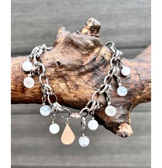 Bracelet Charms en Verre Filé – Éclat blanc et Modularité