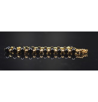 Bracelet Multirangs Doré & Perles de Verre Filé – Modèle Unique