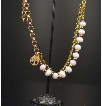 Bracelet Multirangs Doré & Perles de Verre Filé – Modèle Unique