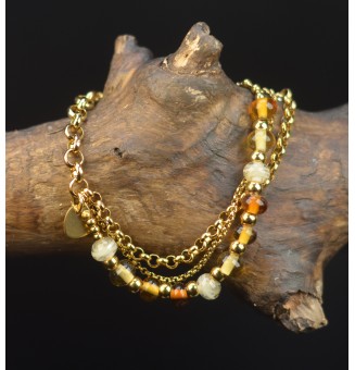 Bracelet Multirangs Doré &...