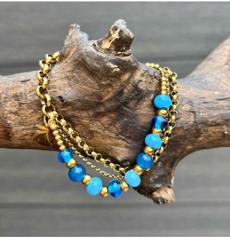 Bracelet Multirangs Doré &...