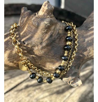 copy of Bracelet Multirangs Doré & Perles de Verre Filé – Modèle Unique