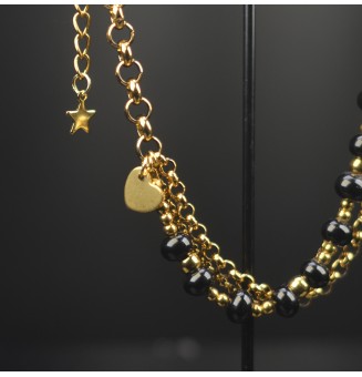 copy of Bracelet Multirangs Doré & Perles de Verre Filé – Modèle Unique