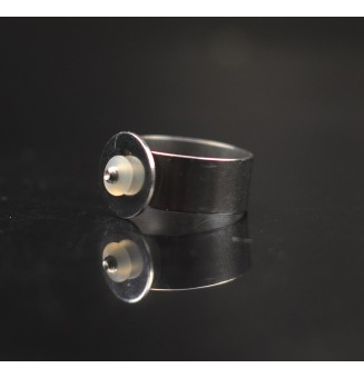 Support de bague - ACIER INOXYDABLE - pour cabochon interchangeable - vis m2.5