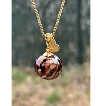 collier leopard doré