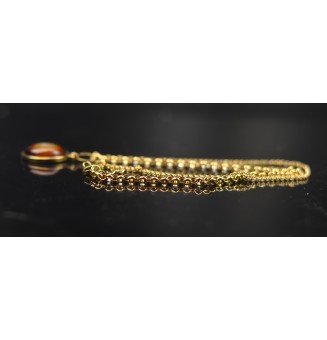 Collier asymétrique en verre filé ambré – Acier inoxydable doré