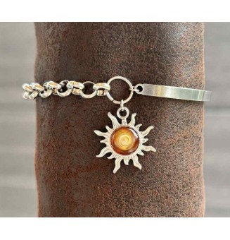 Bracelet demi-jonc Soleil – Acier inoxydable & verre filé au chalumeau