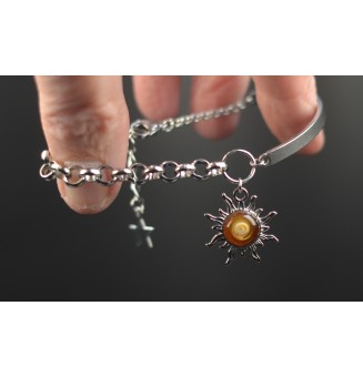 Bracelet demi-jonc Soleil – Acier inoxydable & verre filé au chalumeau