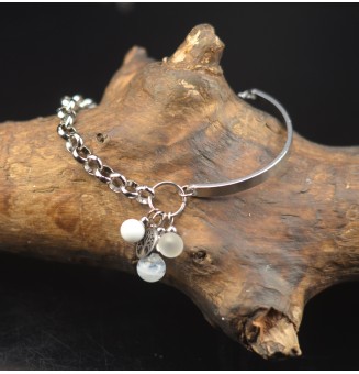 Bracelet demi-jonc Arbre de Vie – Perles de verre filées au chalumeau