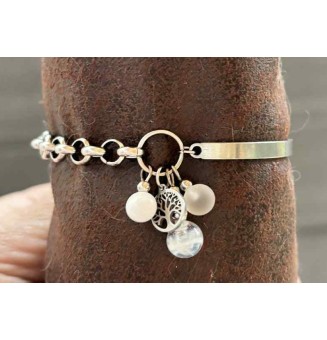 Bracelet demi-jonc Arbre de Vie – Perles de verre filées au chalumeau