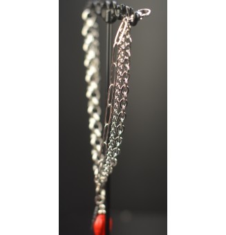 Bracelet multi-rangs en acier inoxydable et perles de verre filé – Modèle Unique