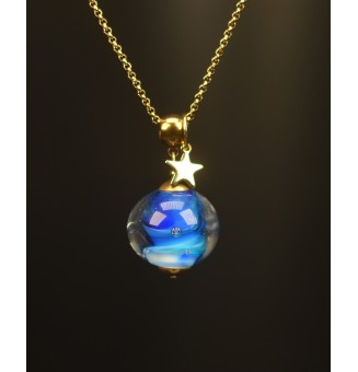 Collier "BLEU" en Perles de...