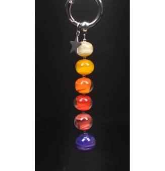 Collier "Éclat de Joie "multicolore" en perles de verre filé - acier inoxydable