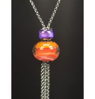 Collier Long Épuré avec Perle MULTICOLORE, en Verre Filé – Liloo Créations  75 cm