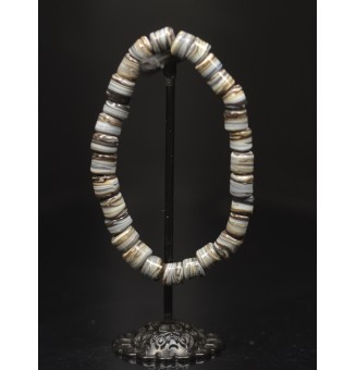 Bracelet élastique en perles de verre filé "couleur pierre" perles tube