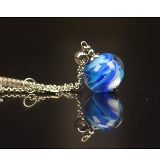 Collier "BLEU" en Perles de...