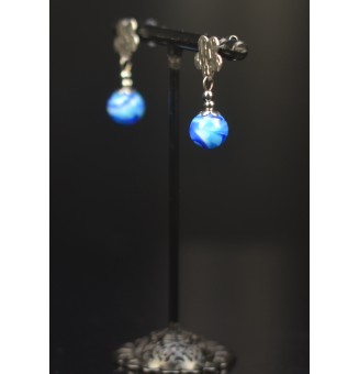 Boucles d’oreilles “BLEUES” en verre filé – Élégance artisanale - Acier inoxydable