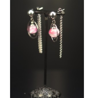 Boucles d’oreilles “rose et...