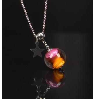 Collier "rose et caramel"...