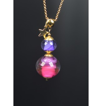 Collier long en perles de...