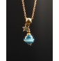 Collier court doré bleu...